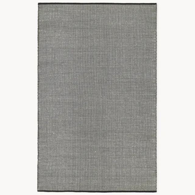 Westwing Collection Handgeweven wollen vloerkleed Amaro Zwart