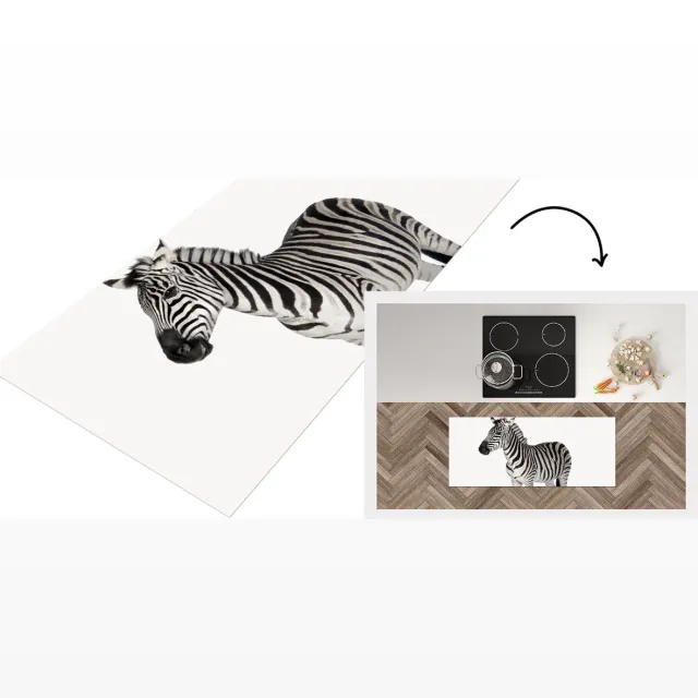 KitchenYeah Keukenloper - Loper keuken - Woonkamer - Zebra - 120x50 cm - Keukenloper vinyl Multicolor