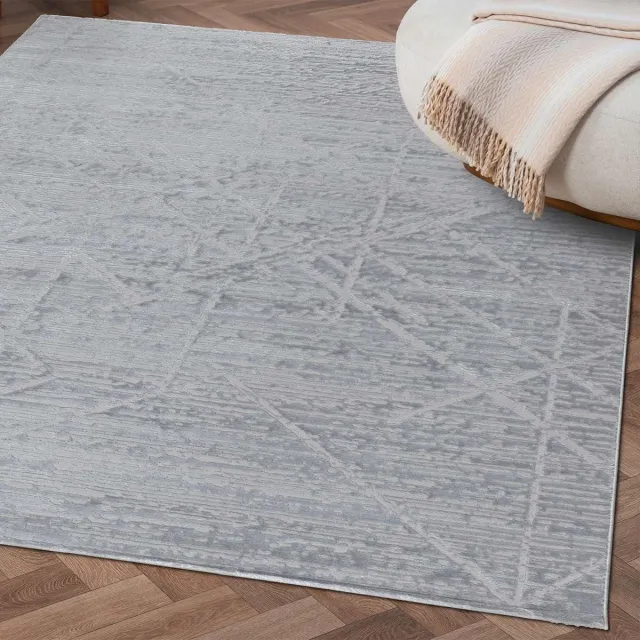 flycarpets Harmonie Modern 3D Effect Vloerkleed - Grijs