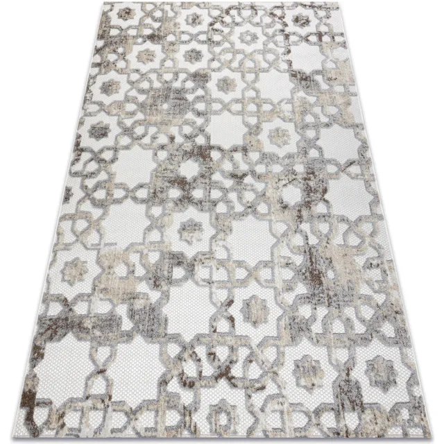 RUGSX Kleden Rugsx Tapijt Structureel SOLE D3882 Ornament Plat geweve 200x290 cm Beige