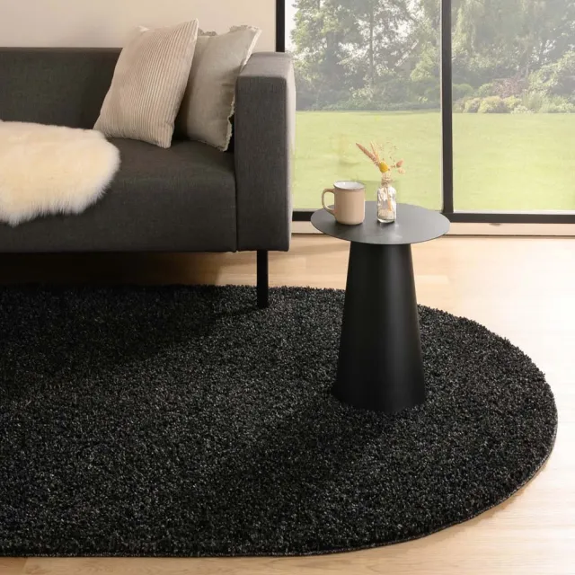 Tapeso Vloerkleed ovaal hoogpolig - Shaggy Trend antraciet 100x150