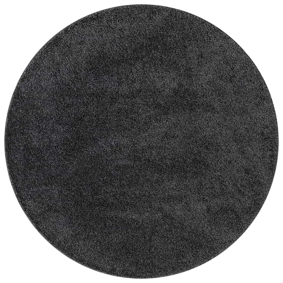 vidaXL Antislip Shaggy Tapijt Donkergrijs 90 x 90 cm PP grijs, foto 3