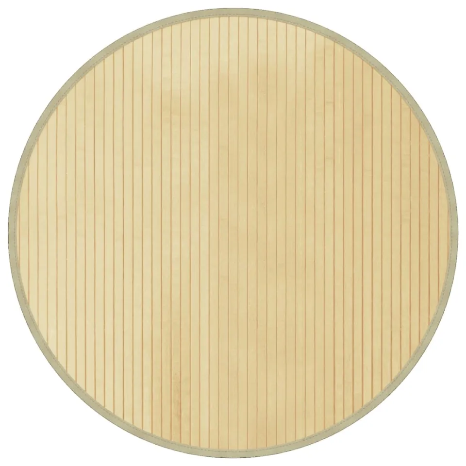 vidaXL Vloerkleed rond 80 cm bamboe lichtnaturel beige, foto 3