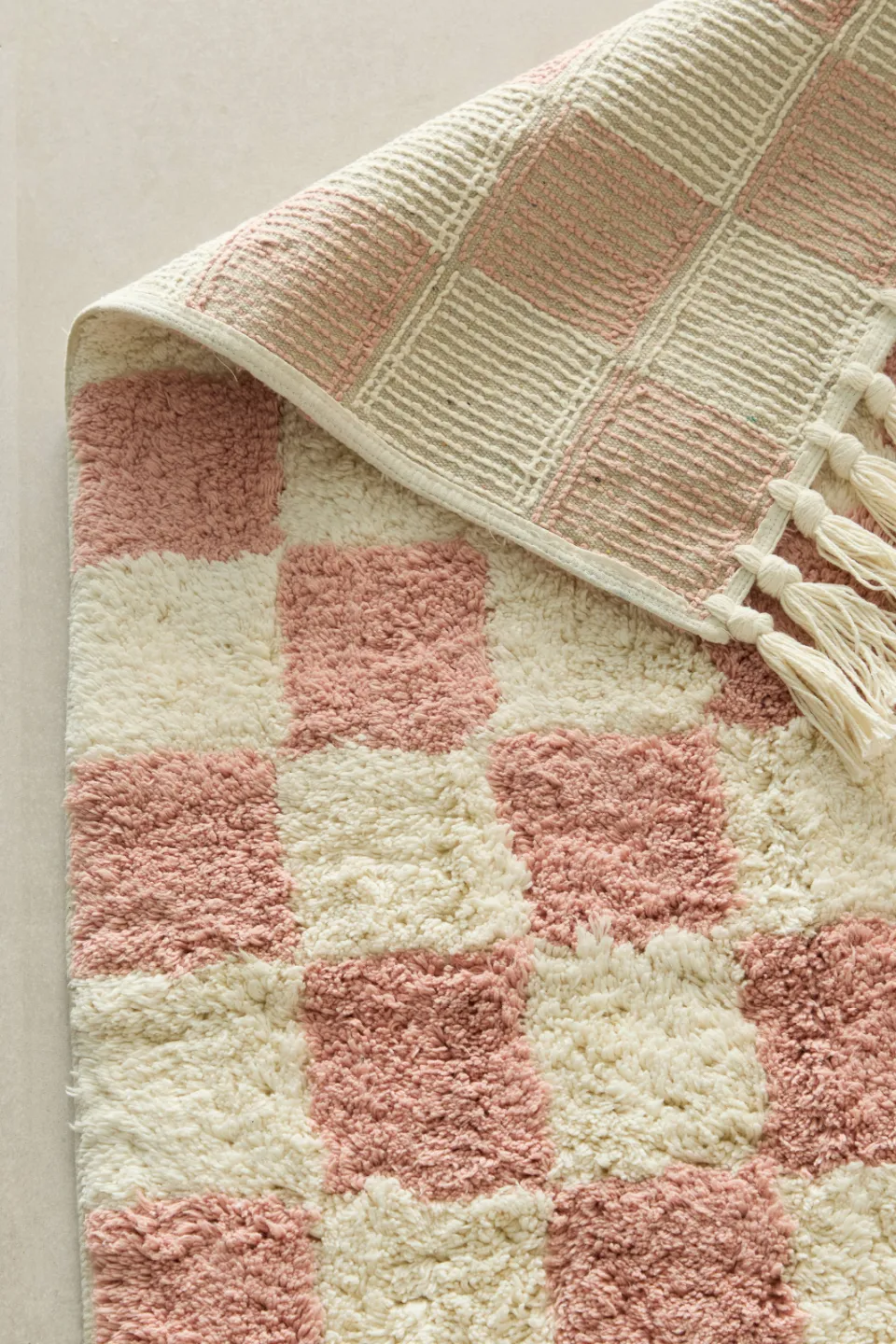 NOUS Kids Checker board kindervloerkleed roze, foto 3
