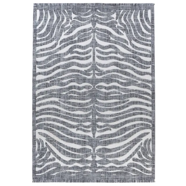 Padiro stijlvol laagpolig vloerkleed 160 x 230 cm - lichtgrijs - karaktervolle dierenprint - voor vloerverwarming - van polyester en katoen