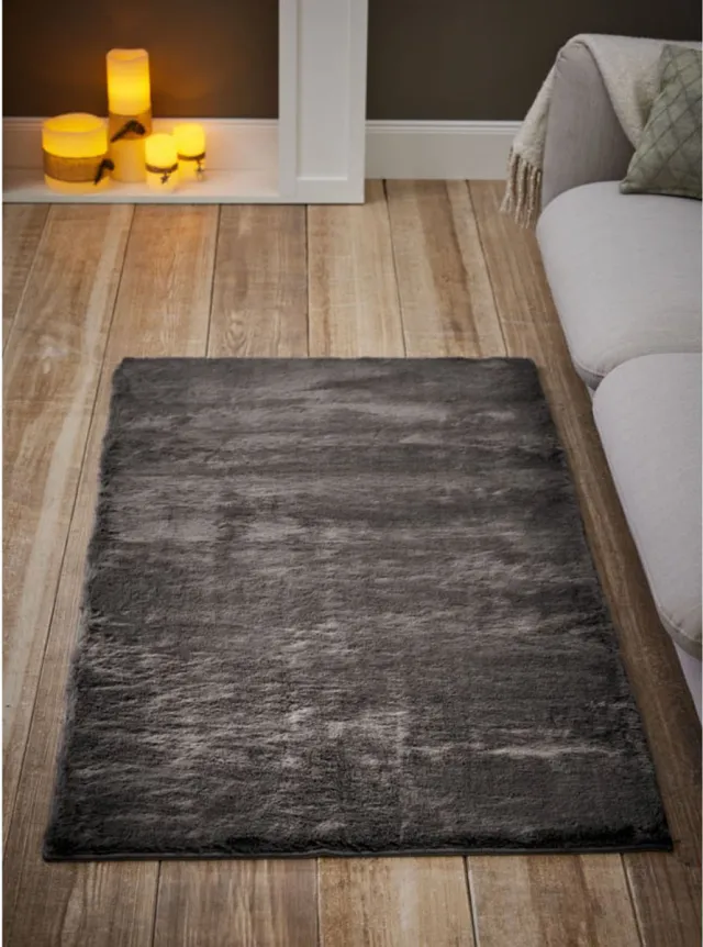 livarno Home - Vloerkleed - 150 x 80 cm - Heerlijk zacht, hoogpolig tapijt - Afmetingen: 150 x 80 cm - Super pluizig en aangenaam zacht - Geschikt voor vloerverwarming - Duurzaam verfproces in productie Grijs