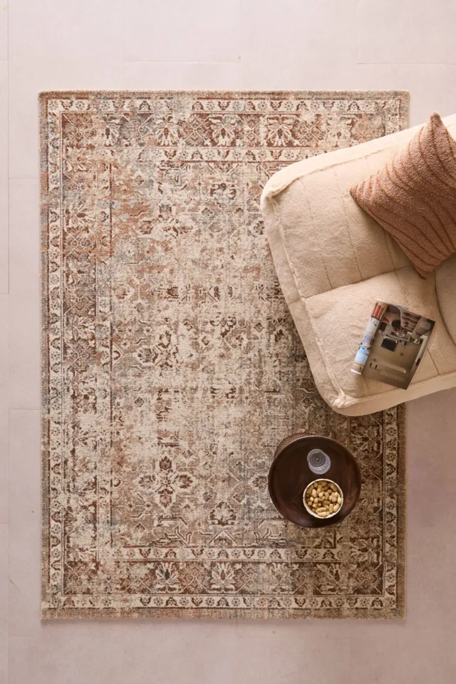 NOUS Living vloerkleed Tristen crème/bruin/groen