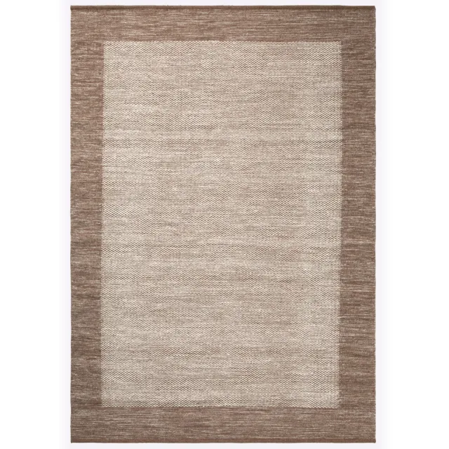 vloerkleed bruin wit gemêleerd met sierrand bruin/wit gemêleerd
