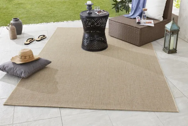 flycarpets Laagpolig vloerkleed - Binnen en buitenkleed - Match - Beige 160x230 cm