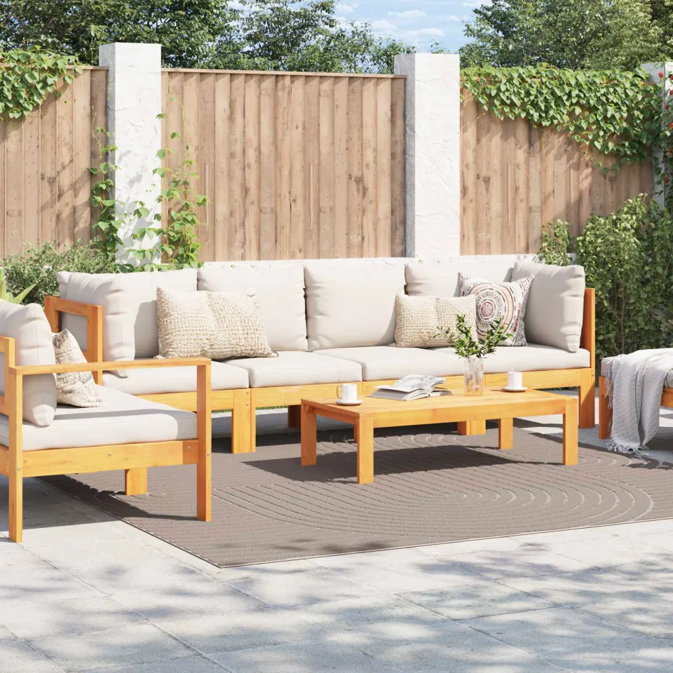 vidaXL Binnen- en buitentapijt PALMERAS Beige 240 x 240 cm Polyester, foto 3