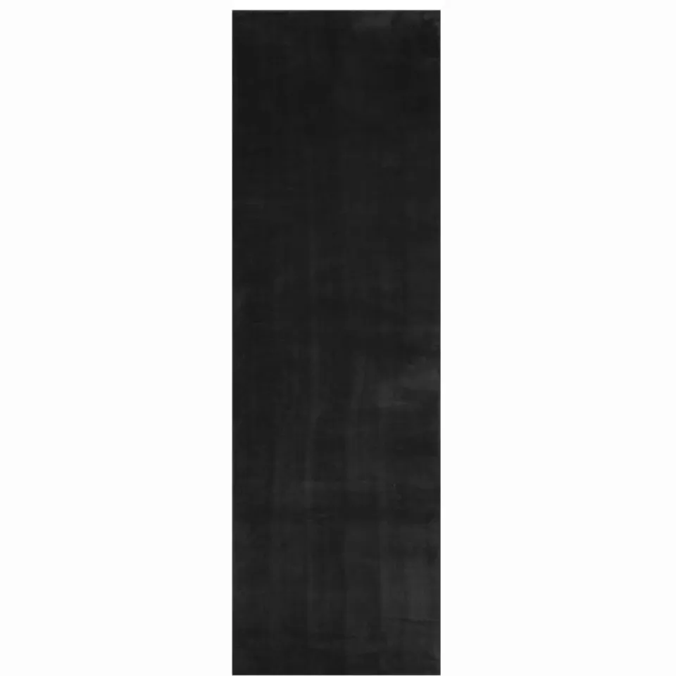 vidaXL Vloerkleed HUARTE laagpolig zacht wasbaar 80x250 cm zwart, foto 3