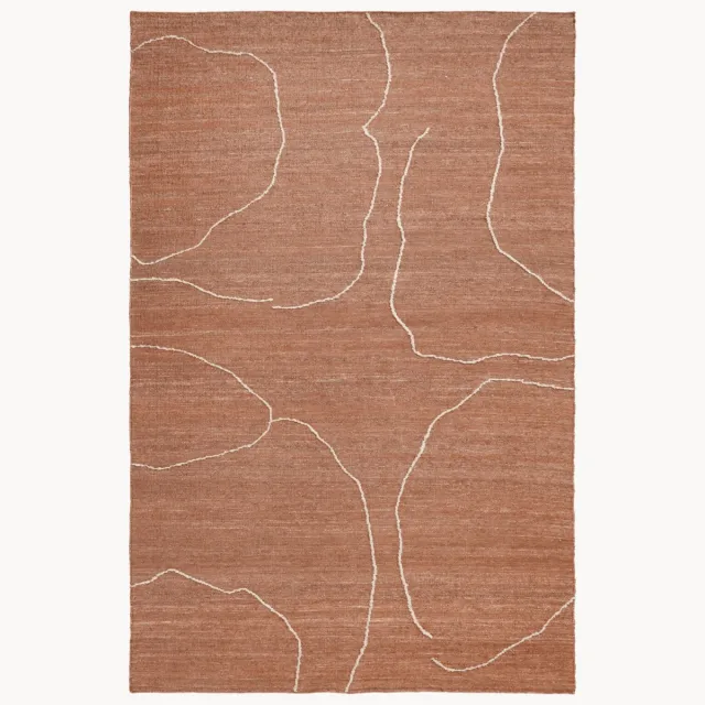 Ferm Living Handgeweven juten vloerkleed Gesso Terracotta