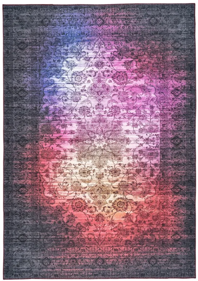 Padiro design laagpolig vloerkleed 120 x 180 cm - donkergrijs - modern abstract ontwerp - voor vloerverwarming - van polyester en katoen