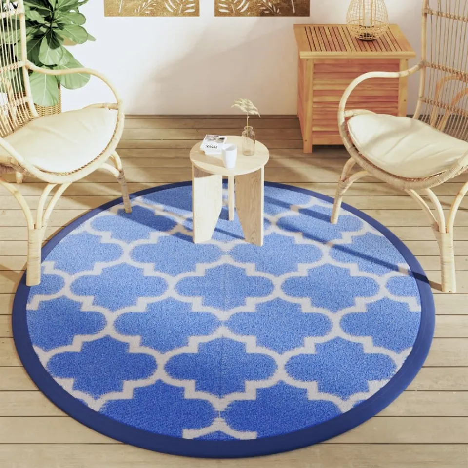 vidaXL Buitenkleed ARAKIL Ø160 cm polypropeen blauw, foto 2
