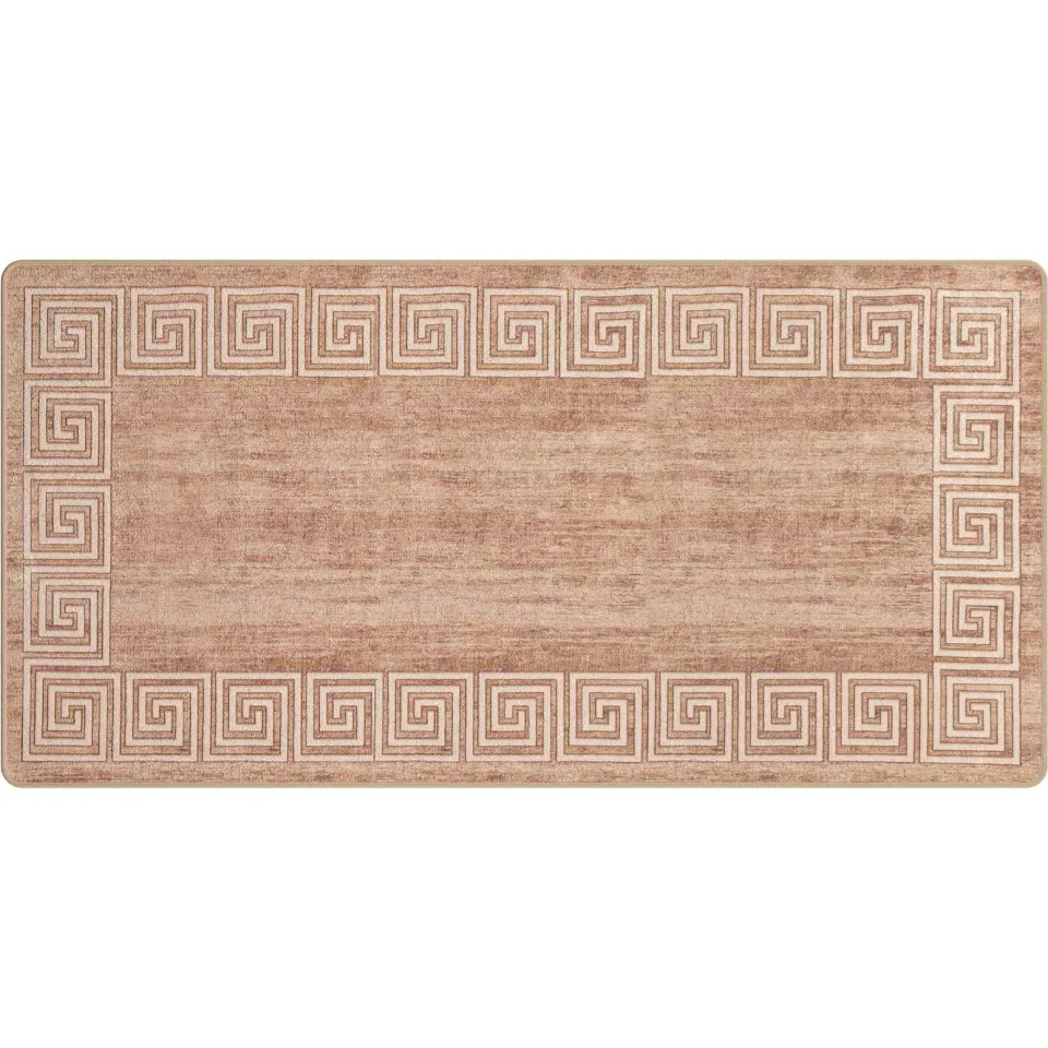 vidaXL Vloerkleedloper MARSA Beige en goud 100 x 200 cm Wit