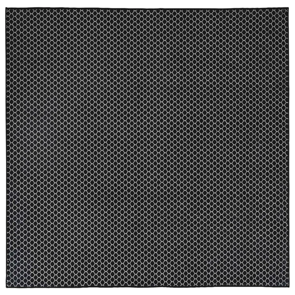 vidaXL Vloerkleed ORIZ Zwart maaspatroon 240 x 240 cm 100% polyester