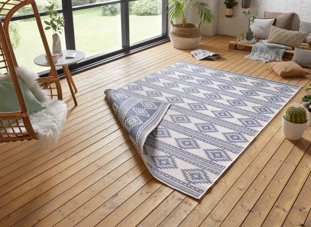 Tapeso Design vloerkleed Maple 103741 Blauw & Crème blauw/crème