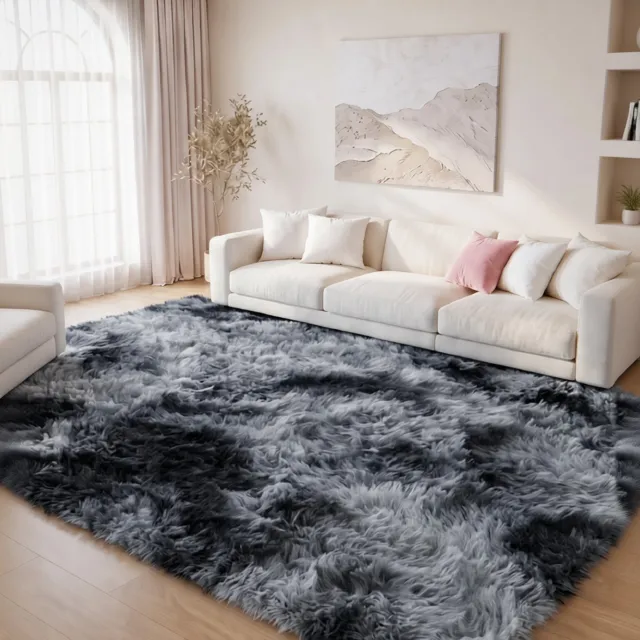 RALA Vloerkleed woonkamer Batik donkergrijs 160x230 cm - Hoogpolig, antislip, wasbaar, OEKO-TEX