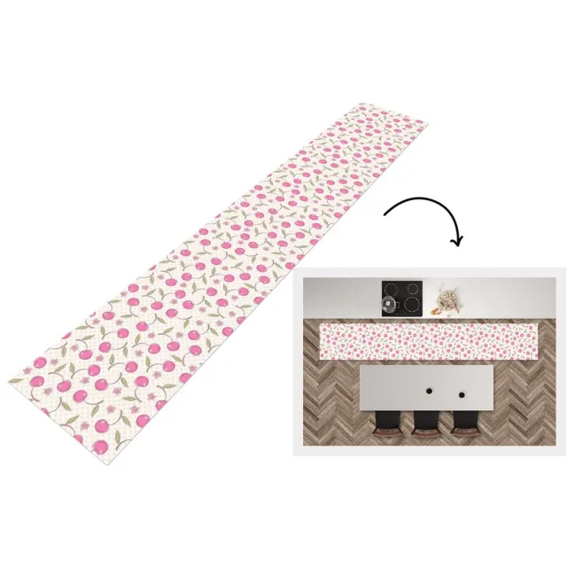 KitchenYeah Keukenloper - Loper keuken - Kersen - Bloemen - Stippen - Patronen - 300x50 cm - Keukenloper vinyl Multicolor