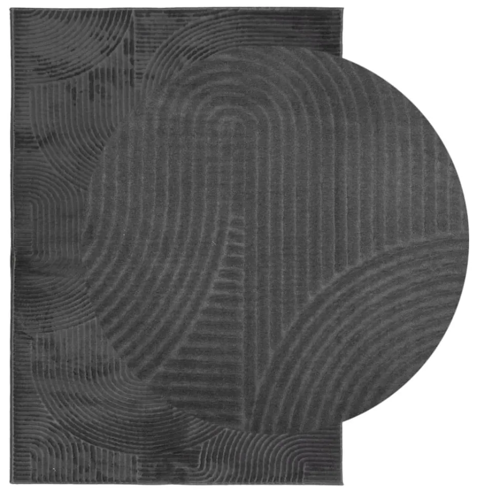 vidaXL Vloerkleed IZA laagpolig Scandinavisch 120x170 cm antraciet, foto 2