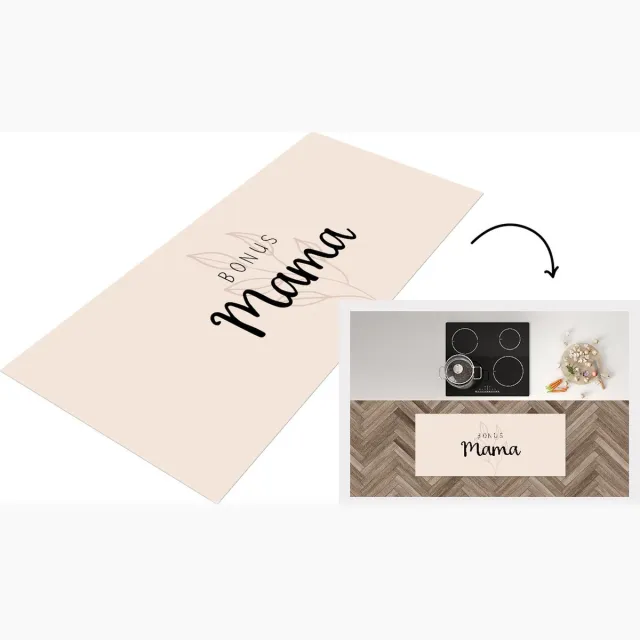 KitchenYeah Keukenloper - Loper keuken - Bonus mama - Moeder - Spreuken - Quotes - Keukenloper vinyl Multicolor