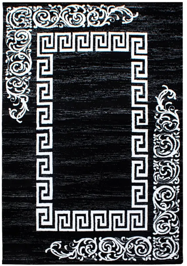 Dutch XXL Klassiek Vloerkleed | Tapijt | Miami | Kader | Zwart | 80x150 cm