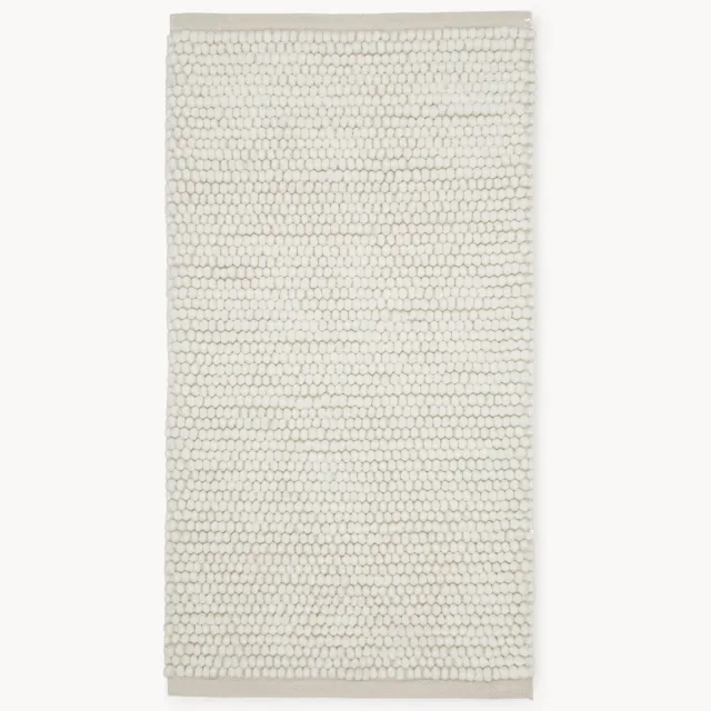 Westwing Collection Handgeweven wollen vloerkleed Pebble Wit