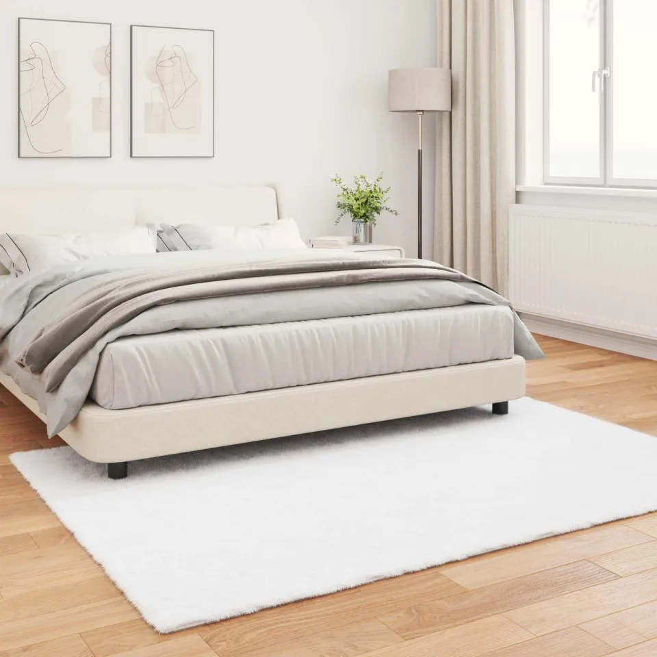 vidaXL Antislip vloerkleed van imitatie konijnenbont OLITE Wit, foto 3