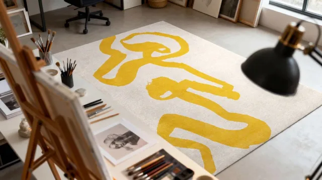 Louis de Poortere Wasbaar Binnen & Buiten Vloerkleed - 140 x 200 cm - Louis De Poortere Ribbon Pure Yellow - Laagpolig Tapijt - Gerecycled PET - Made in Belgium - Circulair Geel