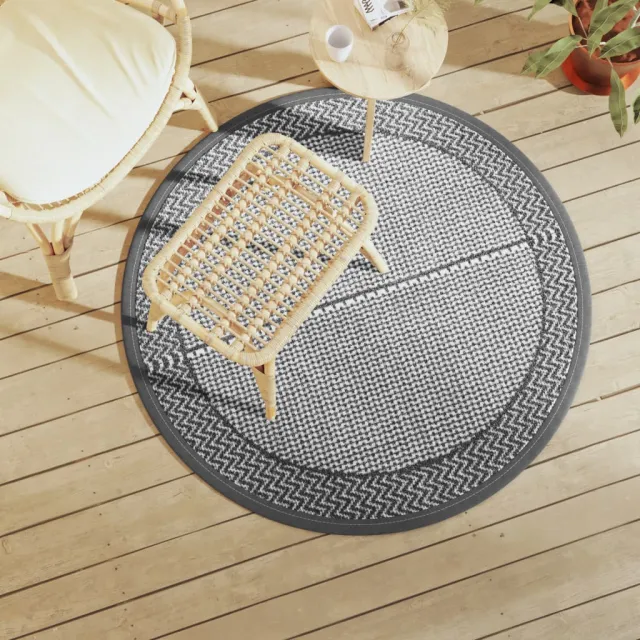 vidaXL Buitenkleed ARAKIL Ø120 cm PP grijs