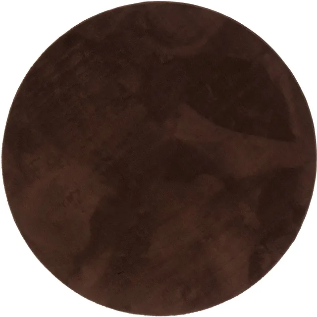 Pergamon Luxus Super Soft Feel Vloerkleed Pearl rond bruin