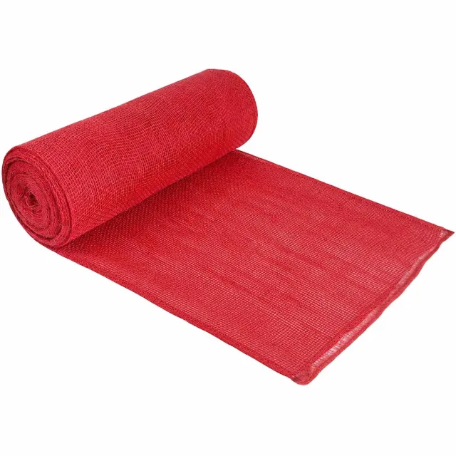 vidaXL Tuin - Jute - Net - 100 - cm - x - 10 - m - 180 - gsm - 100% - Tossa - Jute - Rood