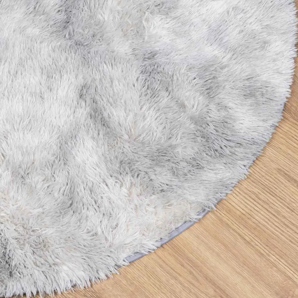 vidaXL Hoogpolig vloerkleed NAVARRA 160x160 cm polyester zilvergrijs, foto 4