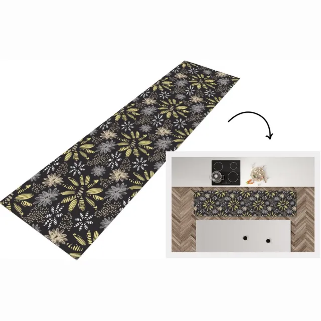KitchenYeah Keukenloper - Loper keuken - Abstract - Bloemen - Patronen - 240x60 cm - Keukenloper vinyl Multicolor