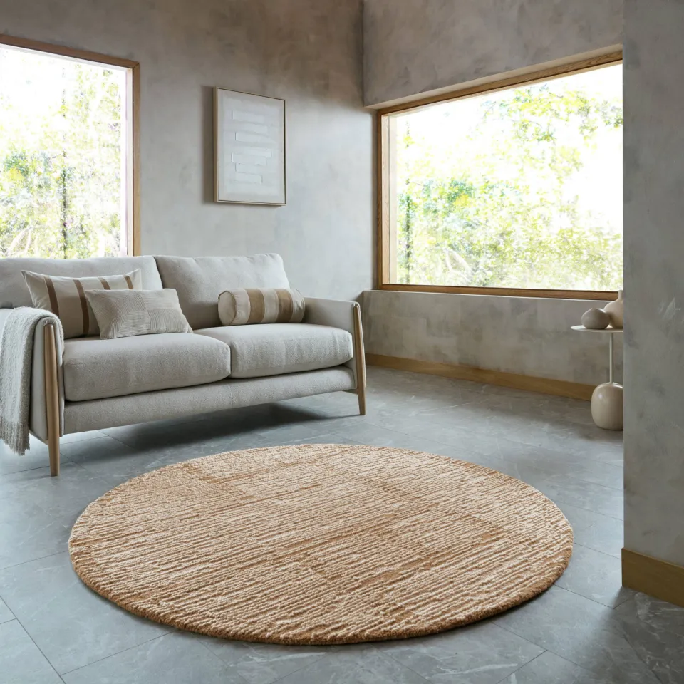 Flair Rugs Harris Modula rond vloerkleed naturel, foto 2