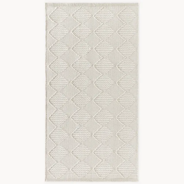 Westwing Collection Indoor & outdoor vloerkleed Barcelona met hoog-laag structuur Grijs