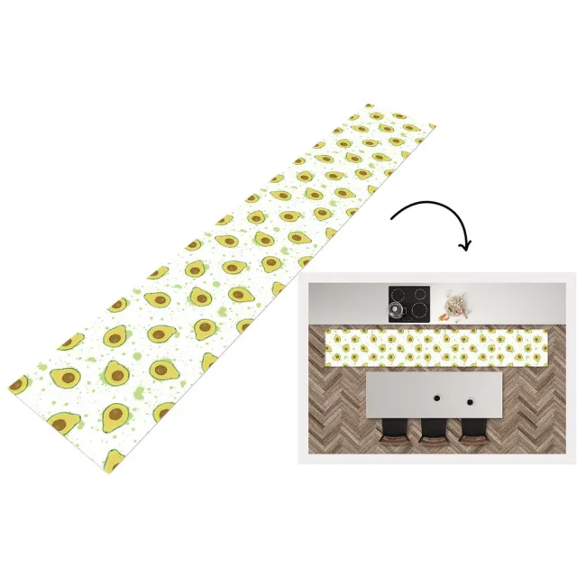 KitchenYeah Keukenloper - Loper keuken - Avocado - Patronen - Groen - Keukenloper vinyl Multicolor