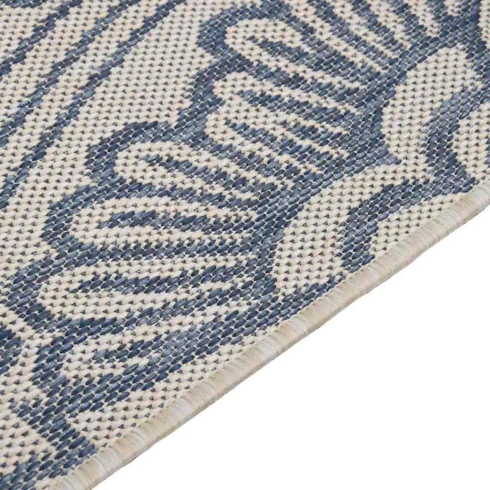 vidaXL Buitenkleed met patroon platgeweven 140x200 cm blauw, foto 4