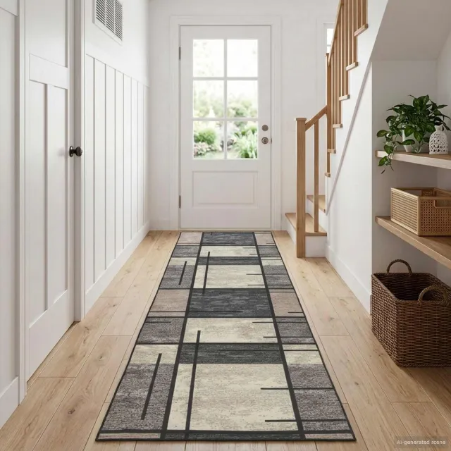 vidaXL Vloerkleedloper LESAKA Bruin 80 x 100 cm Diamantvelours, foto 2