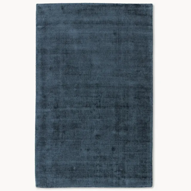 Westwing Collection Handgeweven viscose vloerkleed Jane Blauw