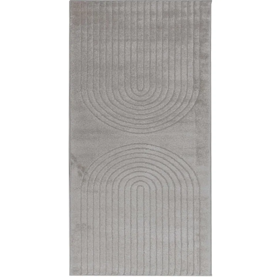 vidaXL Binnen kleed GALATI Grijs 80 x 150 cm Polyester Medium Pile