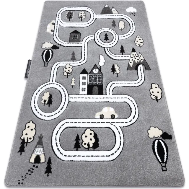 RUGSX Kleden Rugsx Tapijt PETIT TOWN STAD STRAAT grijskleuring 120x170 cm