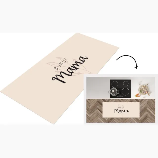 KitchenYeah Keukenloper - Loper keuken - Spreuken - Quotes Bonus mama - Moederdag - Planten - Stiefmoeder - Keukenloper vinyl Multicolor