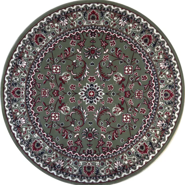 Muratap Nain Klassiek - Rond - Laagpolig Oosters Vloerkleed - Vintage Tapijt - Groen- 200 CM Ø