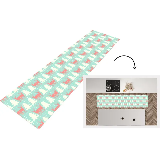 KitchenYeah Keukenloper - Loper keuken - Hert - Patroon - Roze - Keukenloper vinyl, foto 4