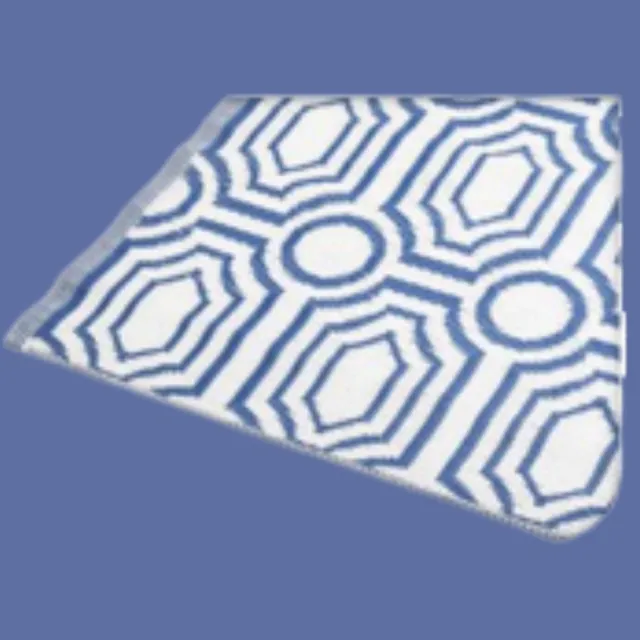 Home & Styling Buitentapijt 90x180cm Geometrisch Retro - Campingkleed - Blauw