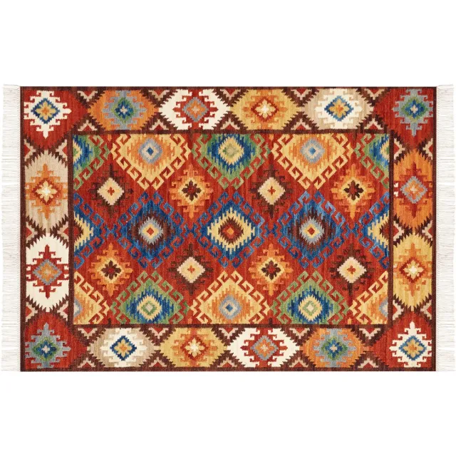Beliani ZOVUNI - Kelim vloerkleed - Multicolor - Wol Meerkleurig
