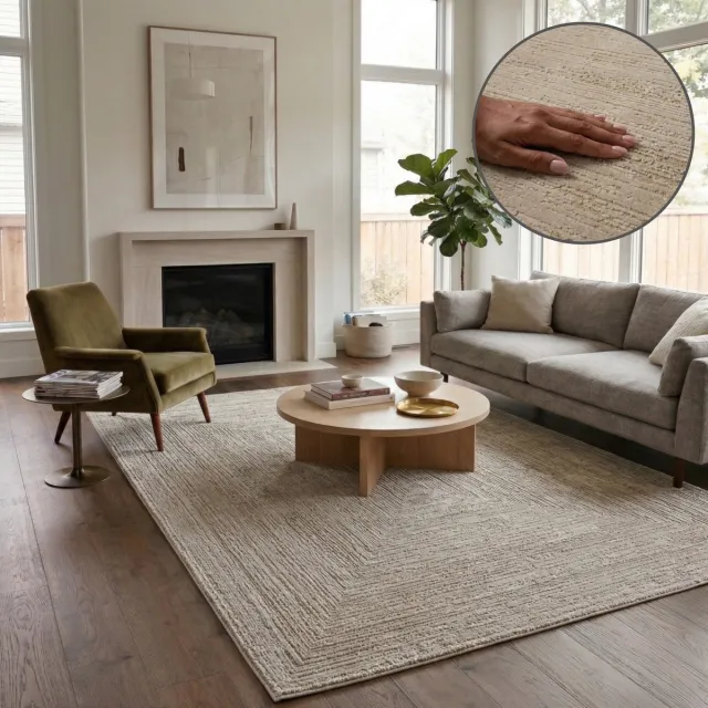 OZ HOME Elyse Geometrisch Vloerkleed Taupe - Modern Reliëf - 200x290 cm - Laagpolig 10 mm - Polyester/Polypropyleen - Jute Rug - Exclusief Premium Tapijt Elyse Geometrisch (Taupe)