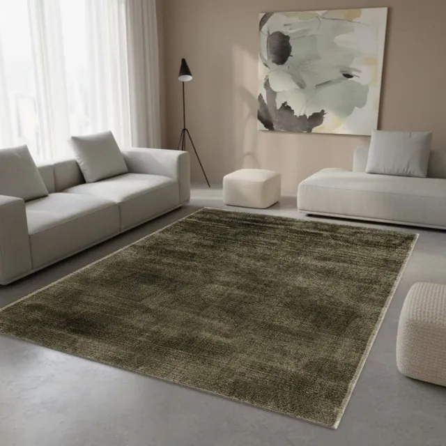 TapisTrend Designer tapijt Groen 160x230 cm Modern viscose vloerkleed met een ton-sur-ton geborsteld effect voor de woonkamer, slaapkamer en eetkamer