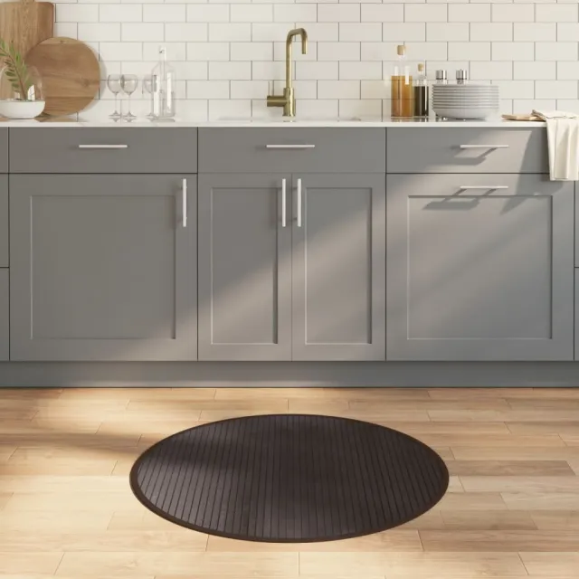 vidaXL Vloerkleed rond 80 cm bamboe donkerbruin bruin, foto 2